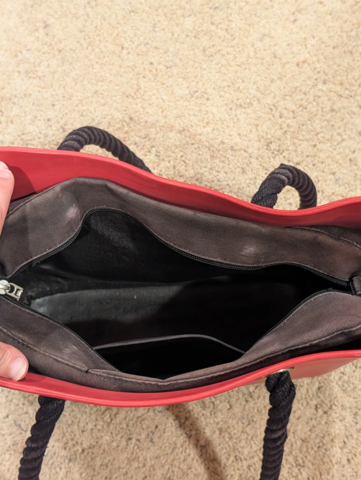 O bag Red Large 16''x 12'' Tote with Extras Made in Italy - O Bag