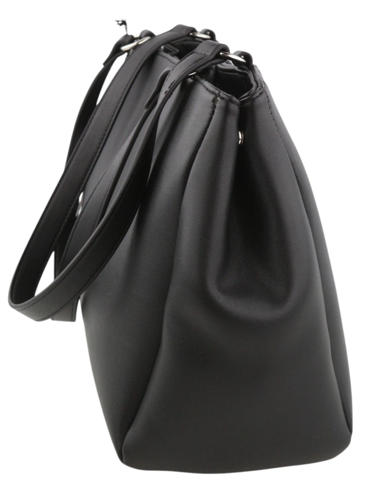 O Bag Vienna Women Bag OS Black Double Handles Clasp Lined Square - O Bag