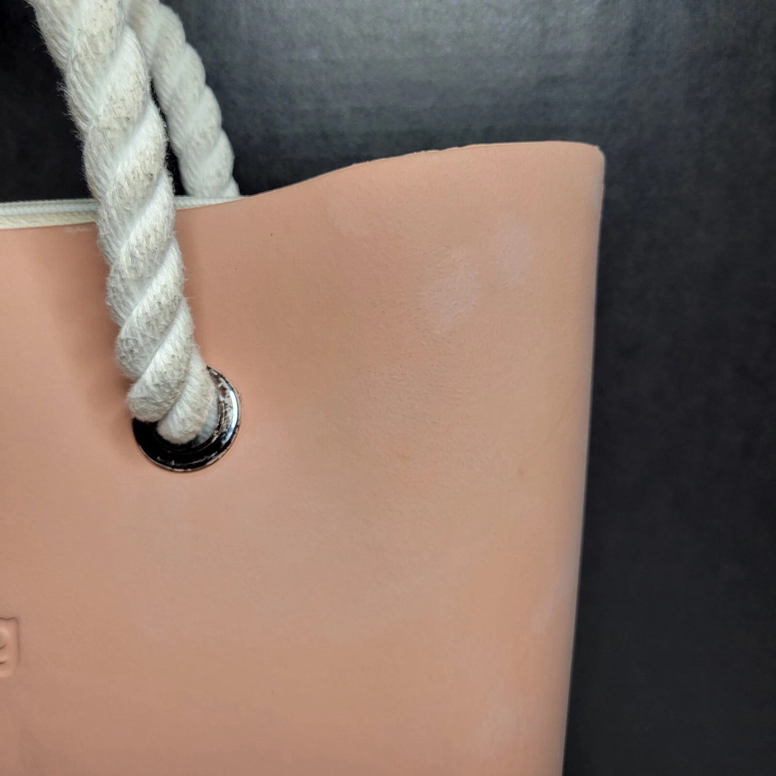 OBag Pink Tote Double Rope Handles Made in Italy Fullspot Shoulder 11 x 14 x 3.5 - O Bag