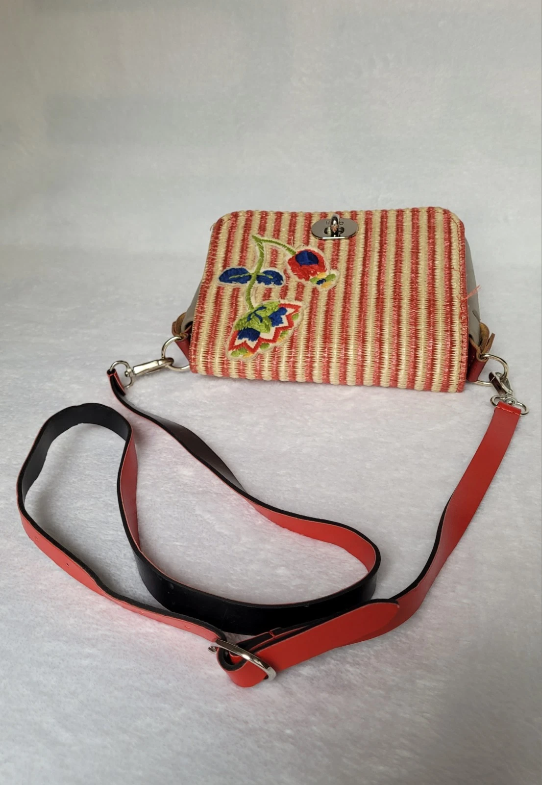 Two Bags O Bag Italy Eva Dark Gray/White/ Crossbody/Shoulder Bag - O Bag