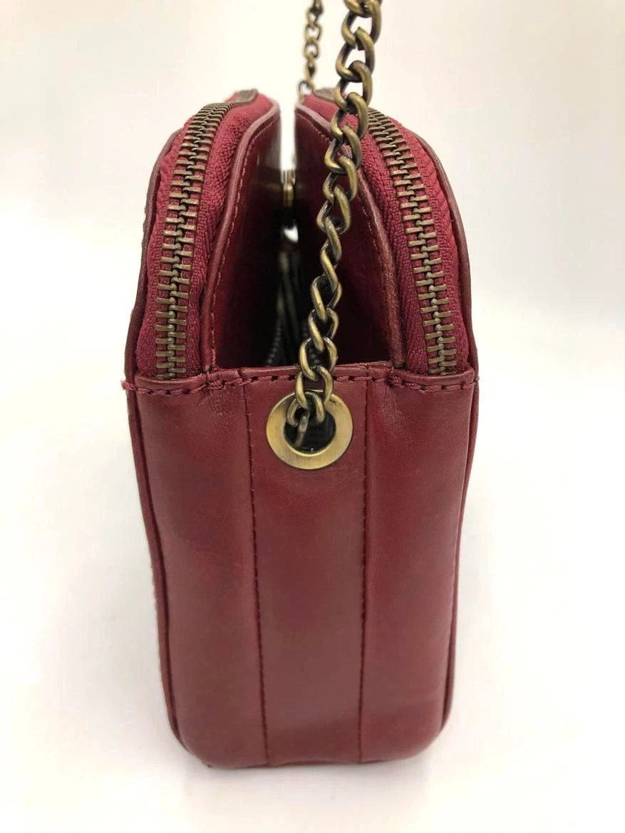 O My Bag Wine Red Leather Chain Shoulder Bag Used Ladies From Japan - O Bag