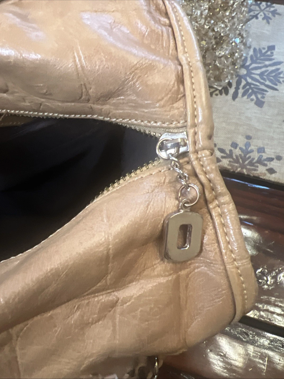 “O BAG “ ITALIAN MADE BAG Croc Embossed Buckle Style Handbag Shoulder Bag - O Bag