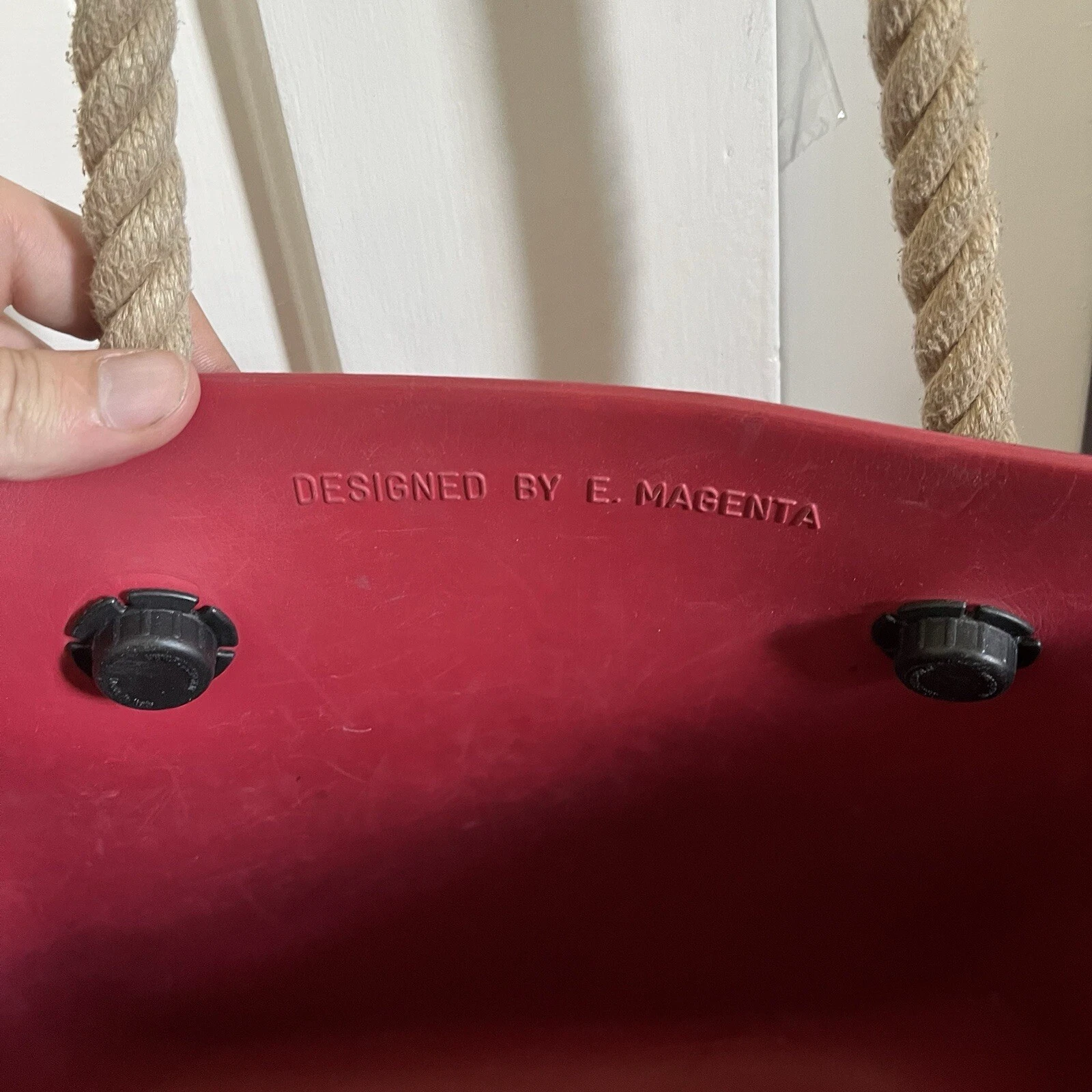 Obag O Bag Red Tote Handbag Shoulder Bag Purse Unlined Rope Handle - O Bag