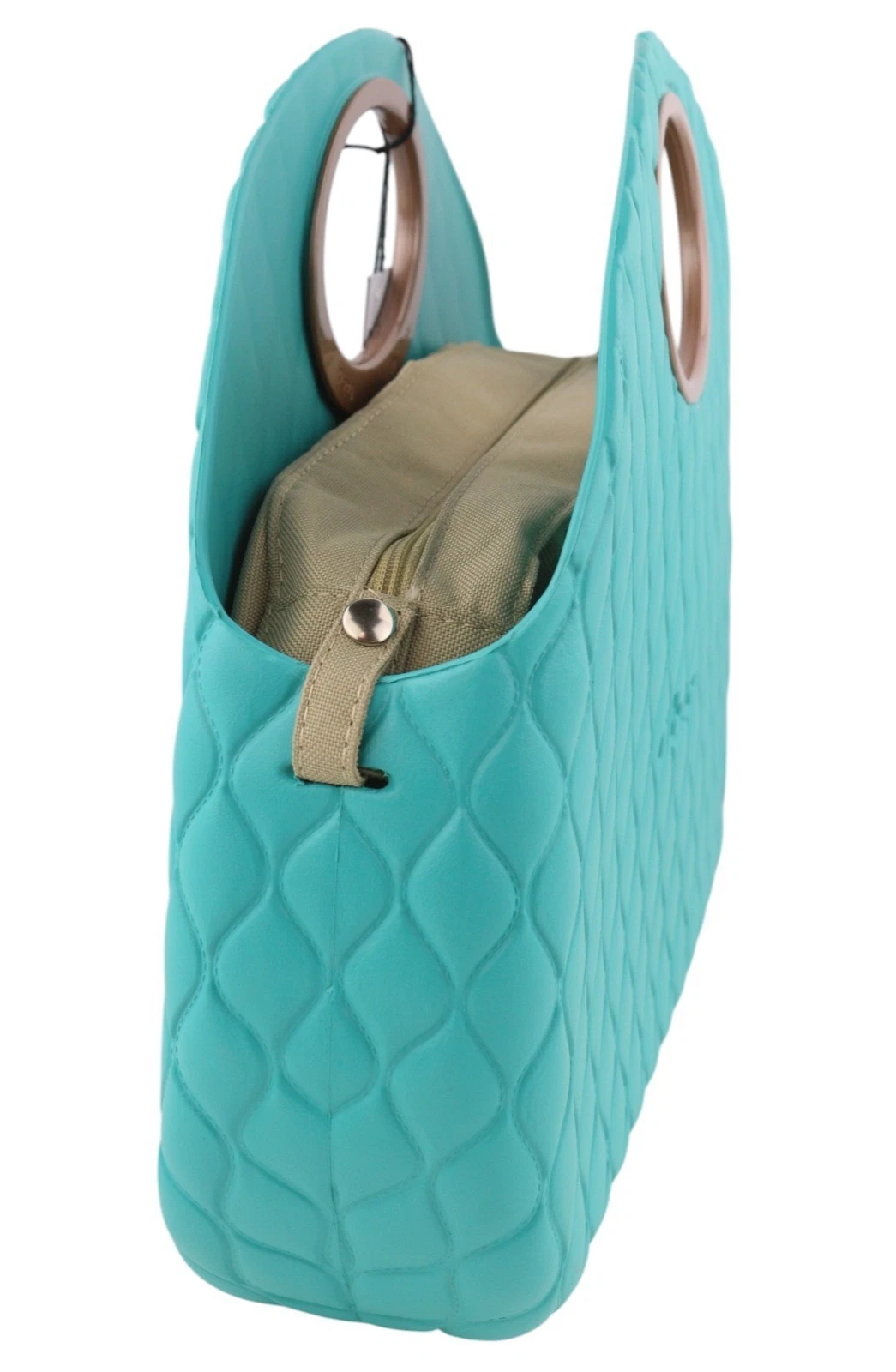 O Bag Moon Women's Bag OS Blue Mint Quilted Handle Inner Pocket - O Bag