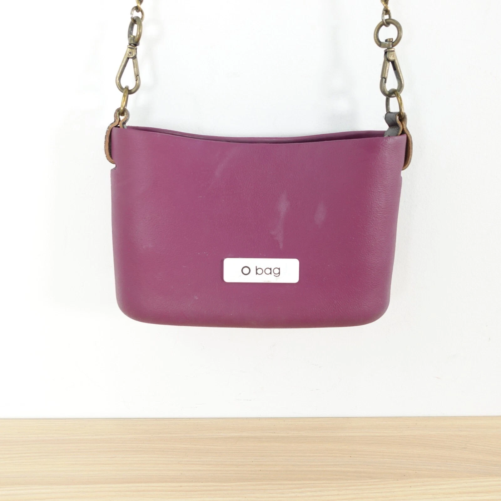 Plum Crossbody Purse Sling Gold Chain Small Italian Rubber Bag Clutch ITALY - O Bag