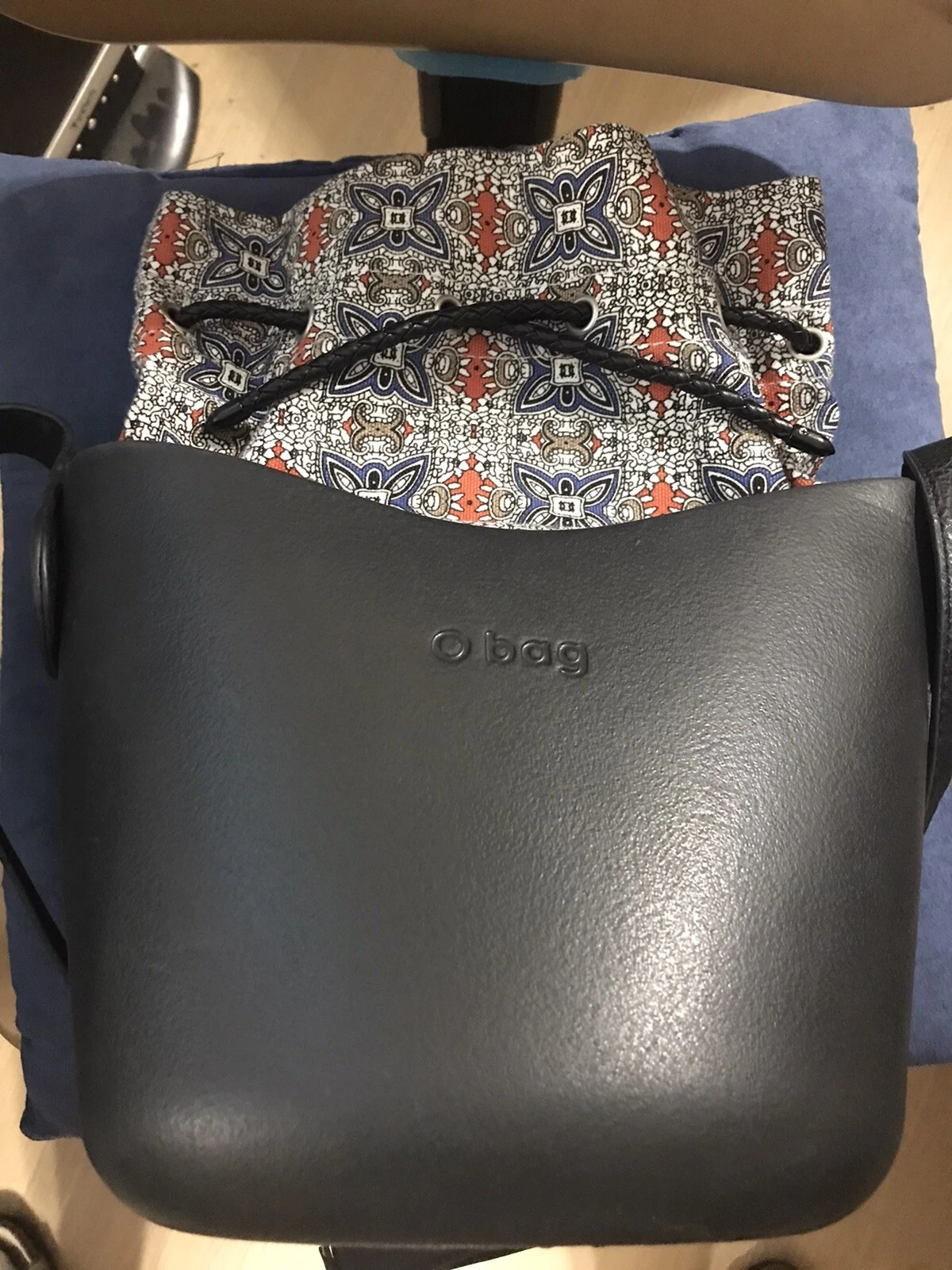 O Bag- Black And Multicolored Purse 11”x7” Rubber Outside - O Bag