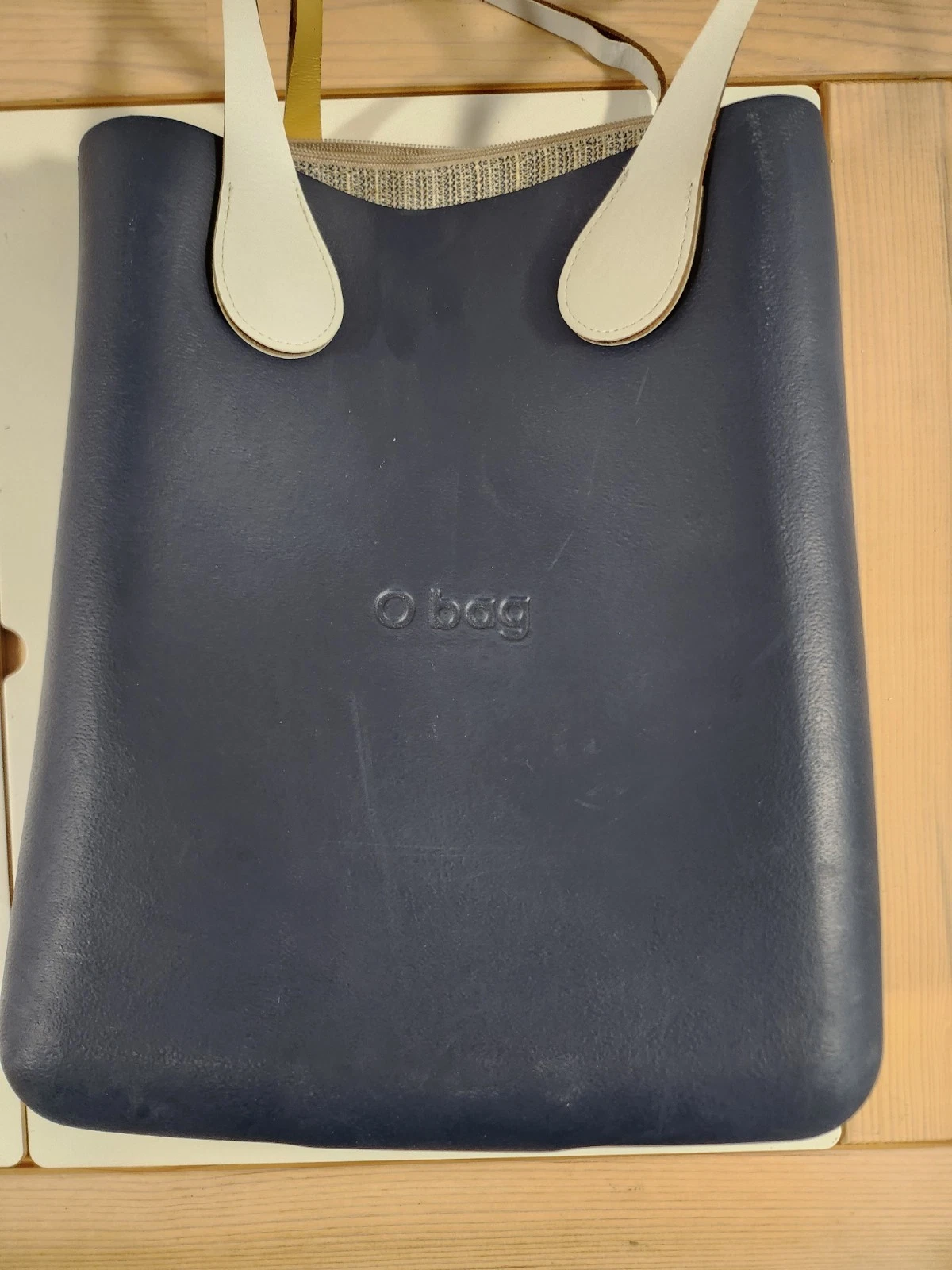 O Bag Italy Blue EVA Rubber Tote Waterproof Beach Bag w/ Canvas Insert & Straps - O Bag