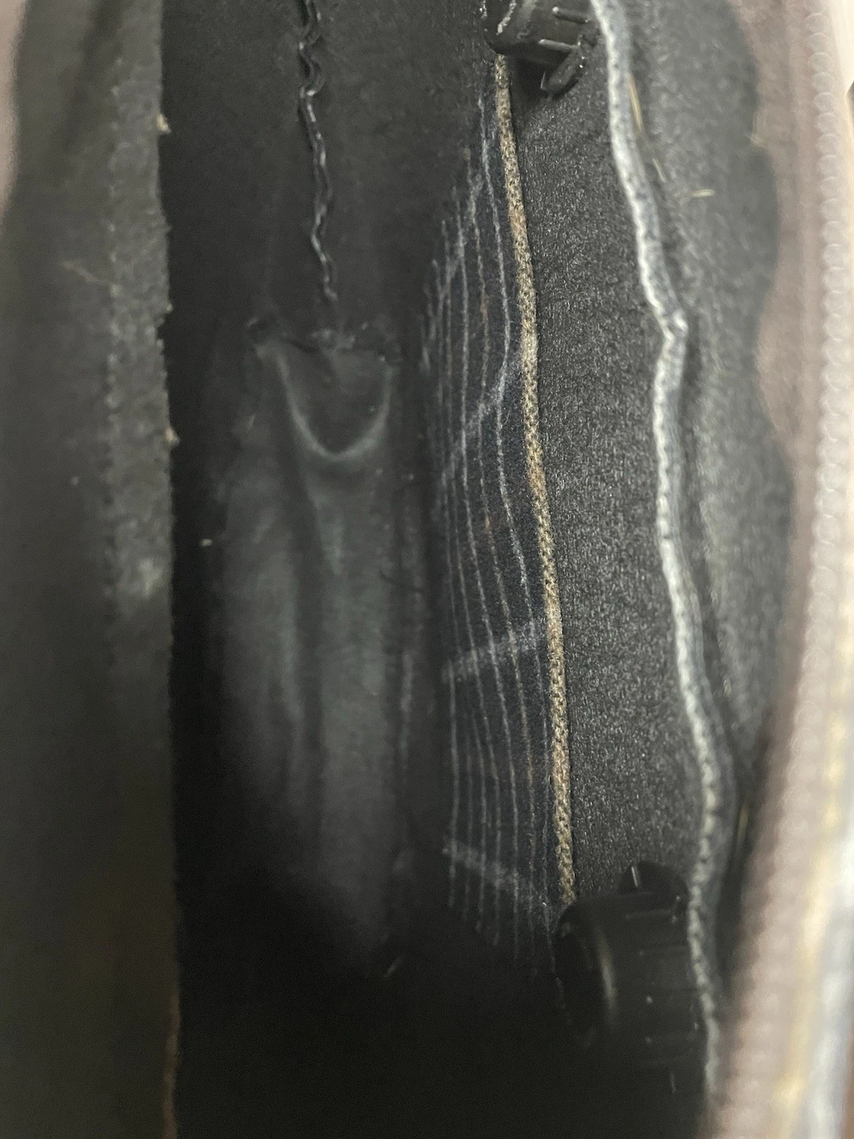 O Bag Italy Tan With Black Leather Straps Plaid Felt Liner Large Tote Bag - O Bag