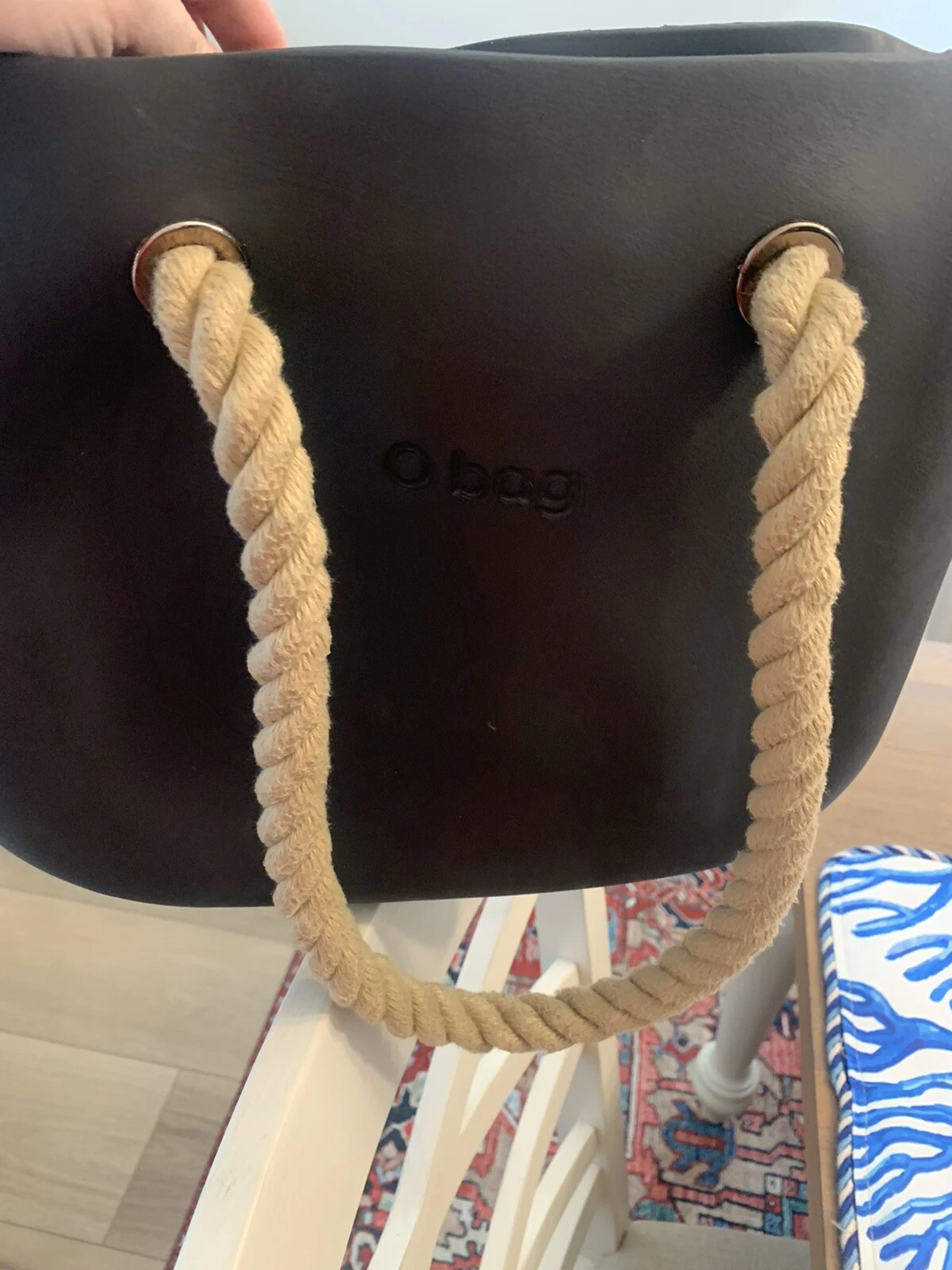 O Bag Mini Black Nautical Bag Great For Picnic Beach Summer Tote - O Bag