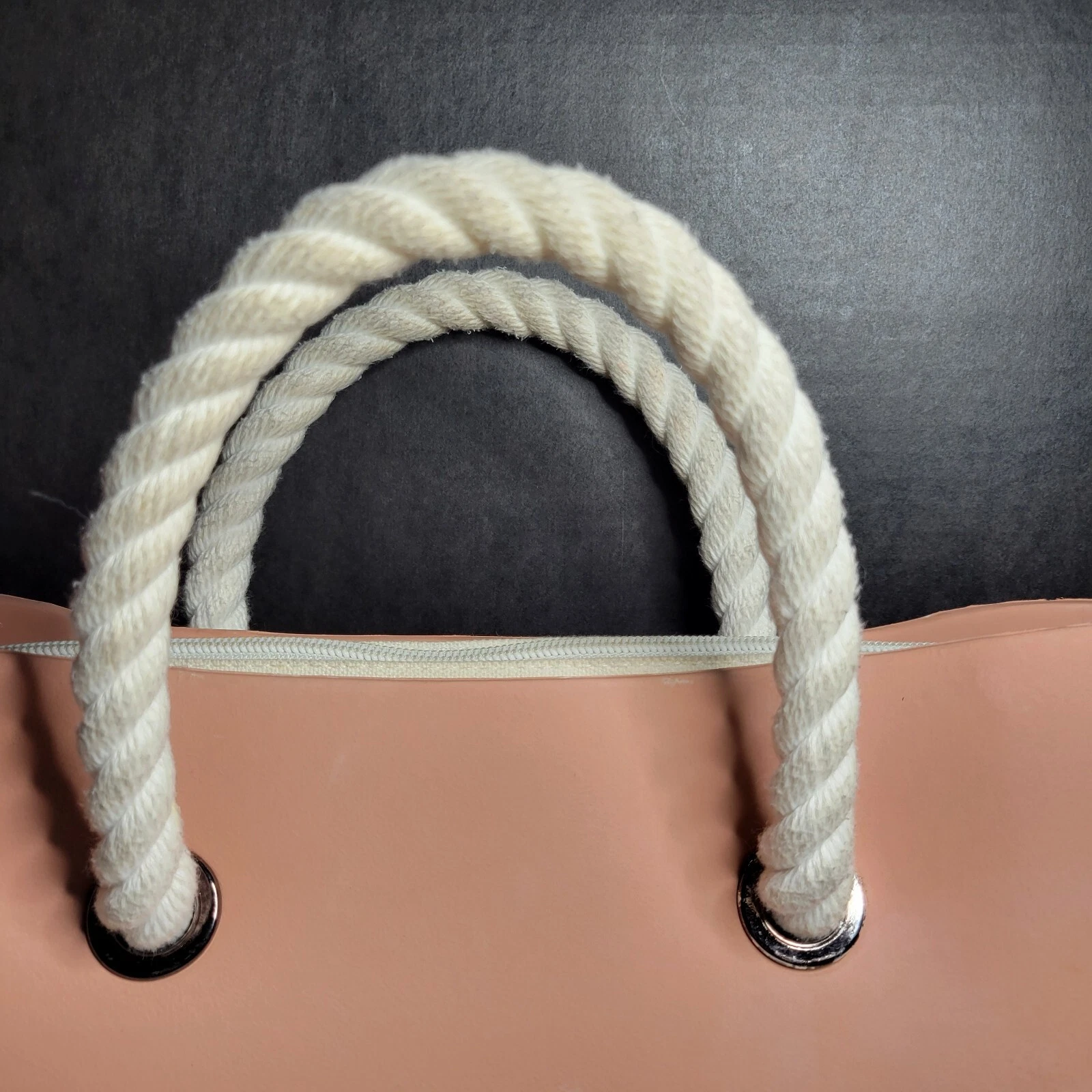 OBag Pink Tote Double Rope Handles Made in Italy Fullspot Shoulder 11 x 14 x 3.5 - O Bag
