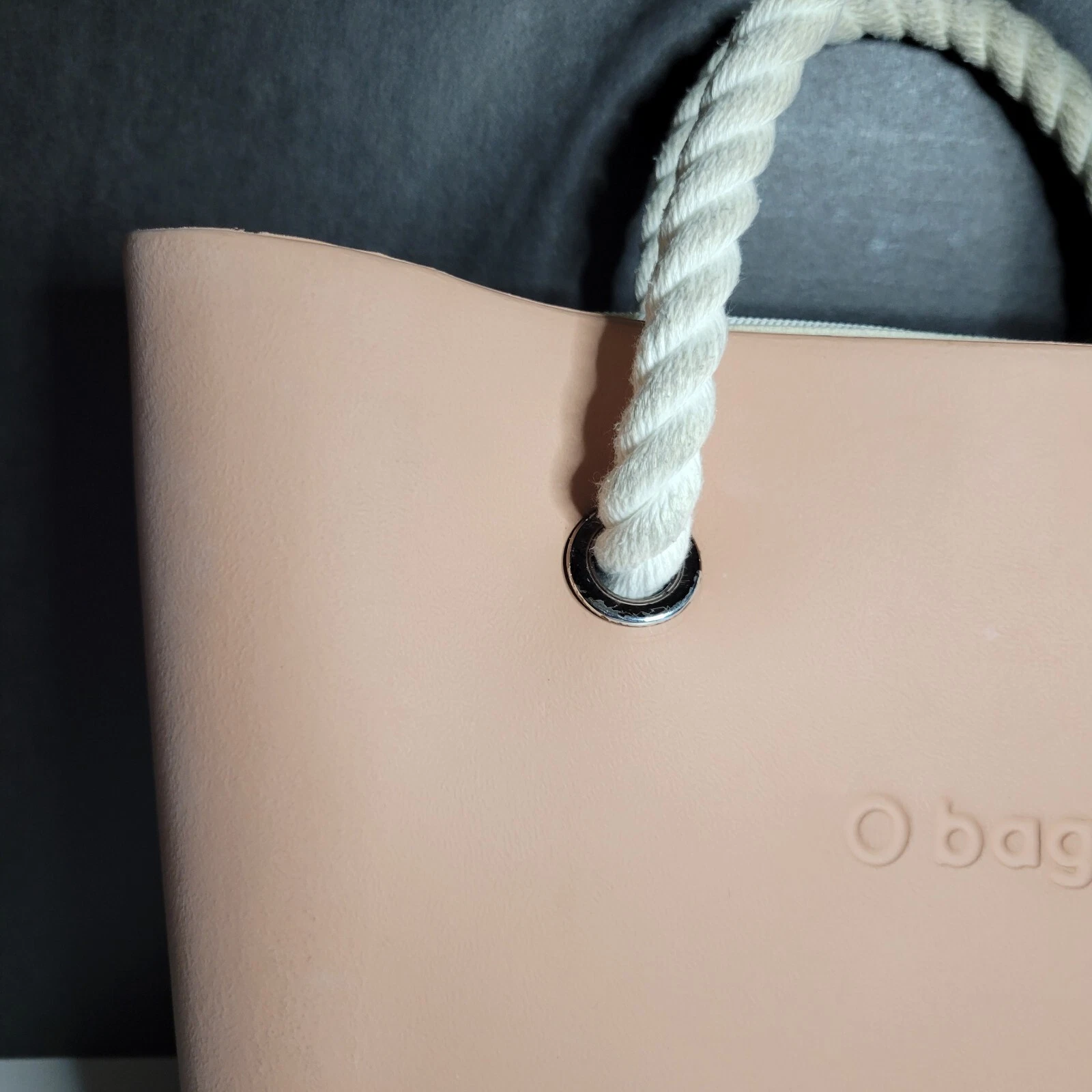 OBag Pink Tote Double Rope Handles Made in Italy Fullspot Shoulder 11 x 14 x 3.5 - O Bag