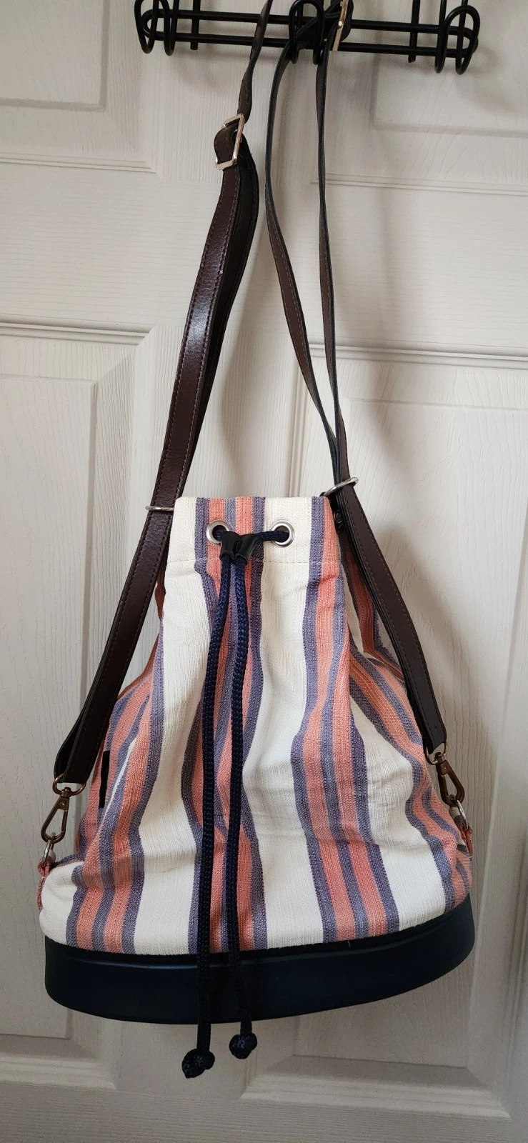 O Bag Bucket Backpack Canvas/Rubber W/Adjustable Removable Strap Made In Italy - O Bag