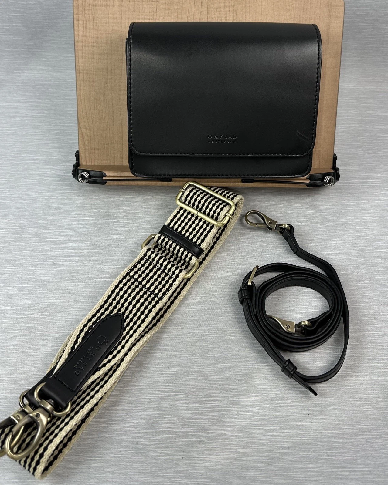 O my Bag Amsterdam Vegan Leather Audrey Black Crossbody Purse Near Excellent - O Bag