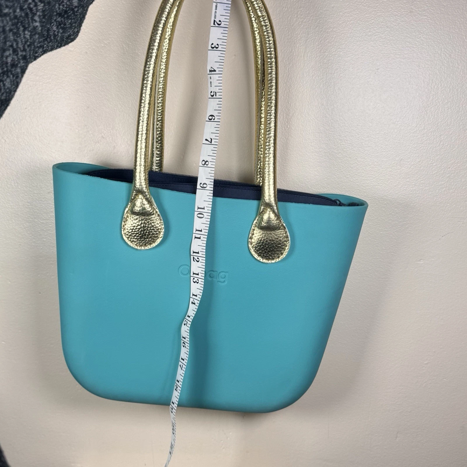 O Bag Women's Large Tote Bag Turquoise Interchangeable Handles 2 Sets Italy - O Bag