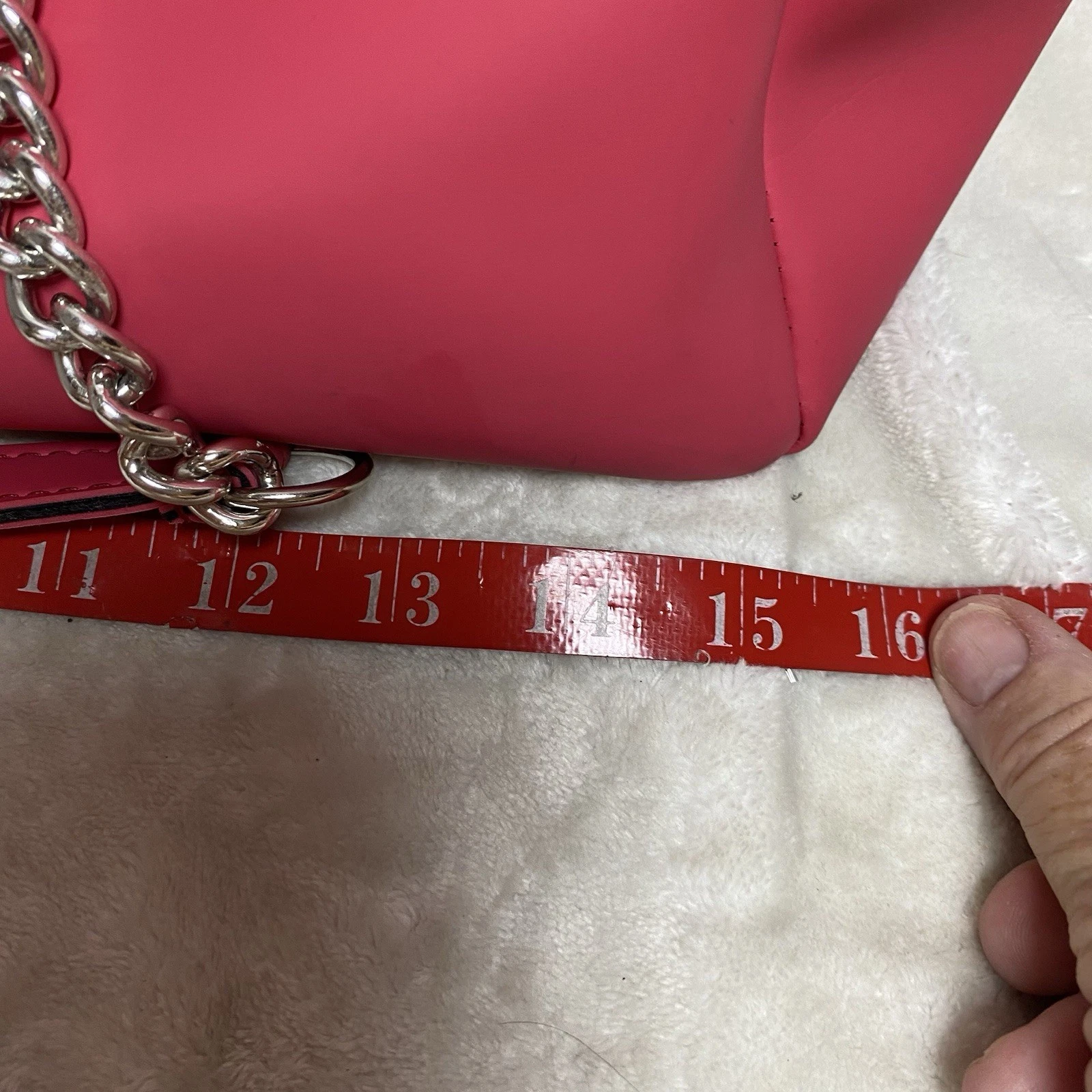 O Bag Unique Soft Melville Amarato Tote Bag Large Pink Chain Handles - O Bag