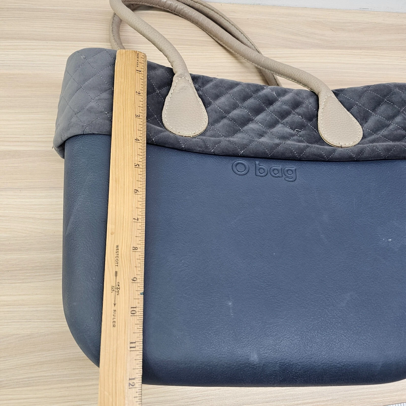 Womens Tote Bag Italian Blue Dark O BAG Removable Liner Pouch Rubber Beach ITALY - O Bag