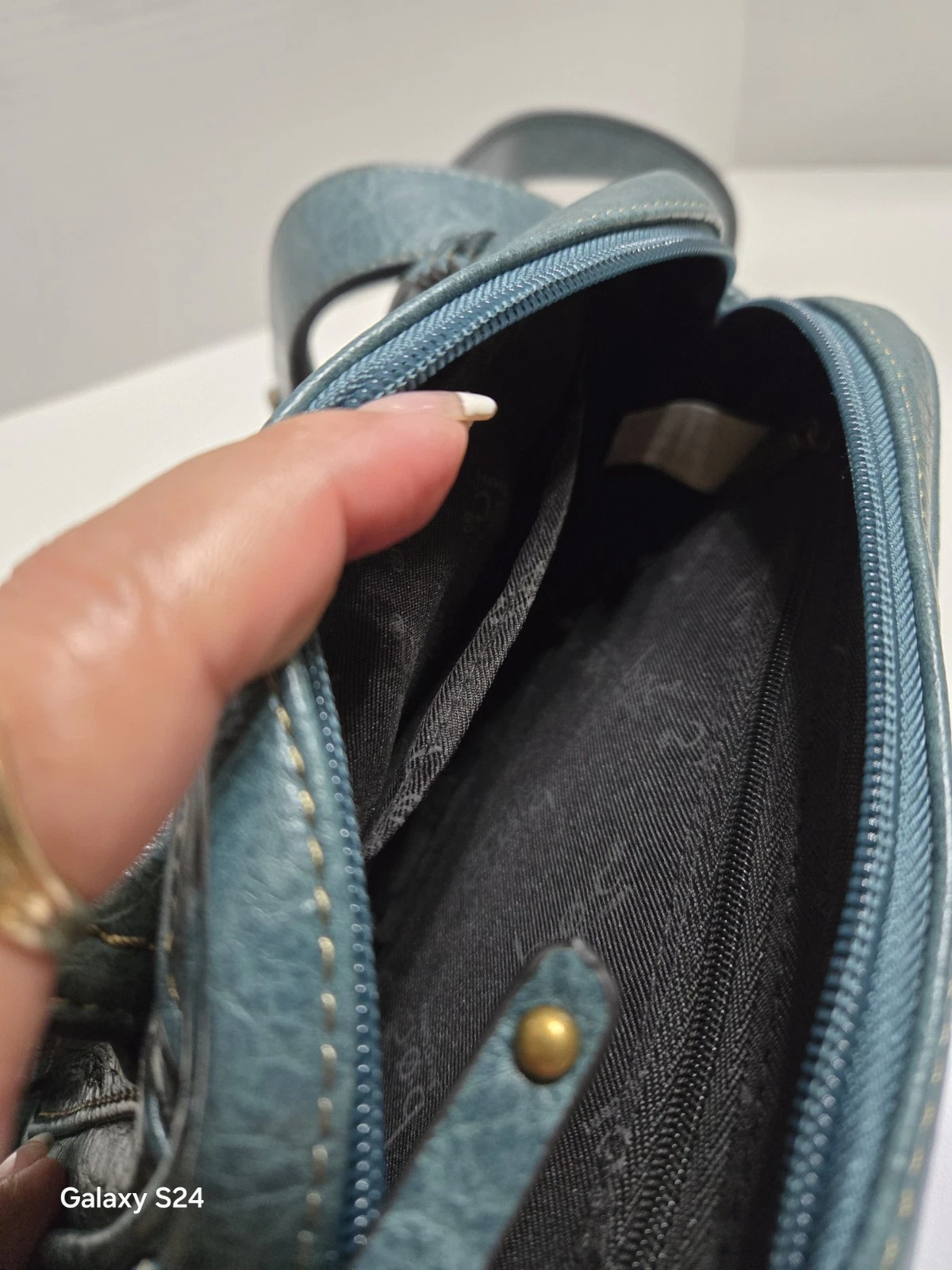 B.O.C. CALLOWILL Teal Blue Faux Leather Camera Bag - O Bag