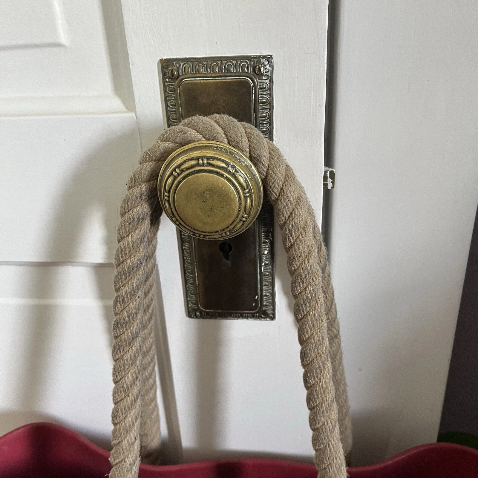 Obag O Bag Red Tote Handbag Shoulder Bag Purse Unlined Rope Handle - O Bag