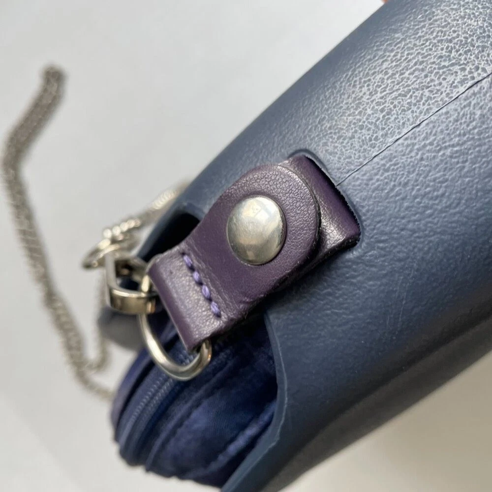 OBag Moon Bag Blue Silver Chain Crossbody - O Bag