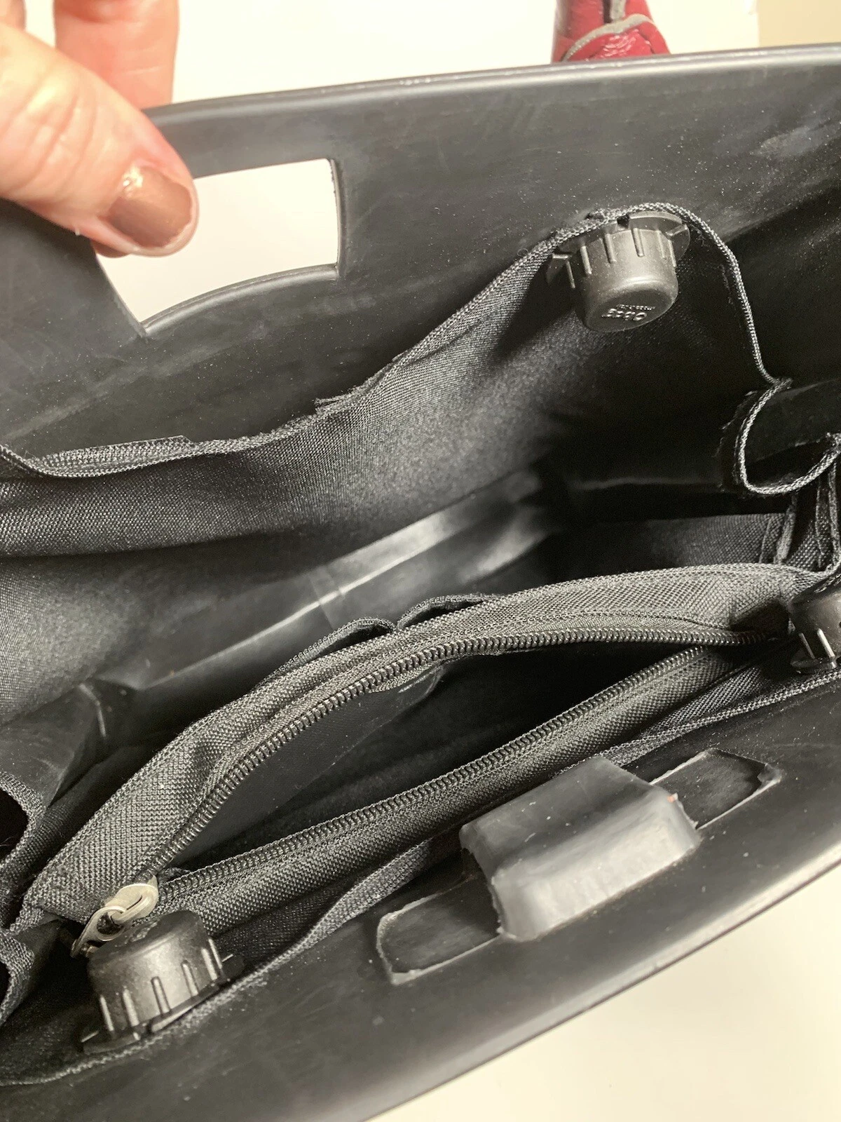 oBag Classic Black/Plum Purple Handles Large Bag Tote Italy AS-IS O Bag - O Bag