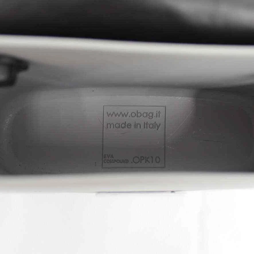 O Bag Italy Eva Compound Handbag Rubber Faux Fur Flap Magnetic Closure Grey Obag - O Bag