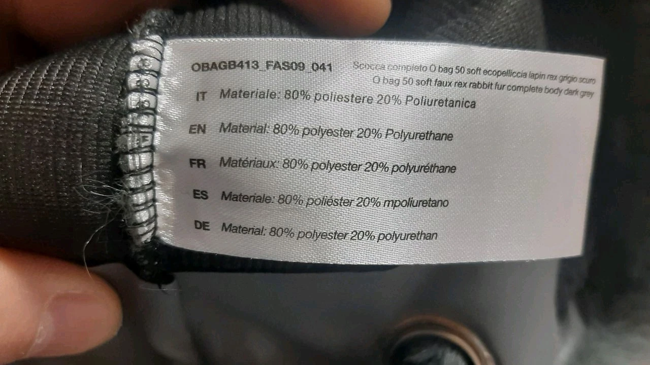 O Bag Backpack Grey Blue (OBAGB413 FAS09 041) Made In Italy Rare Bag Y2K - O Bag