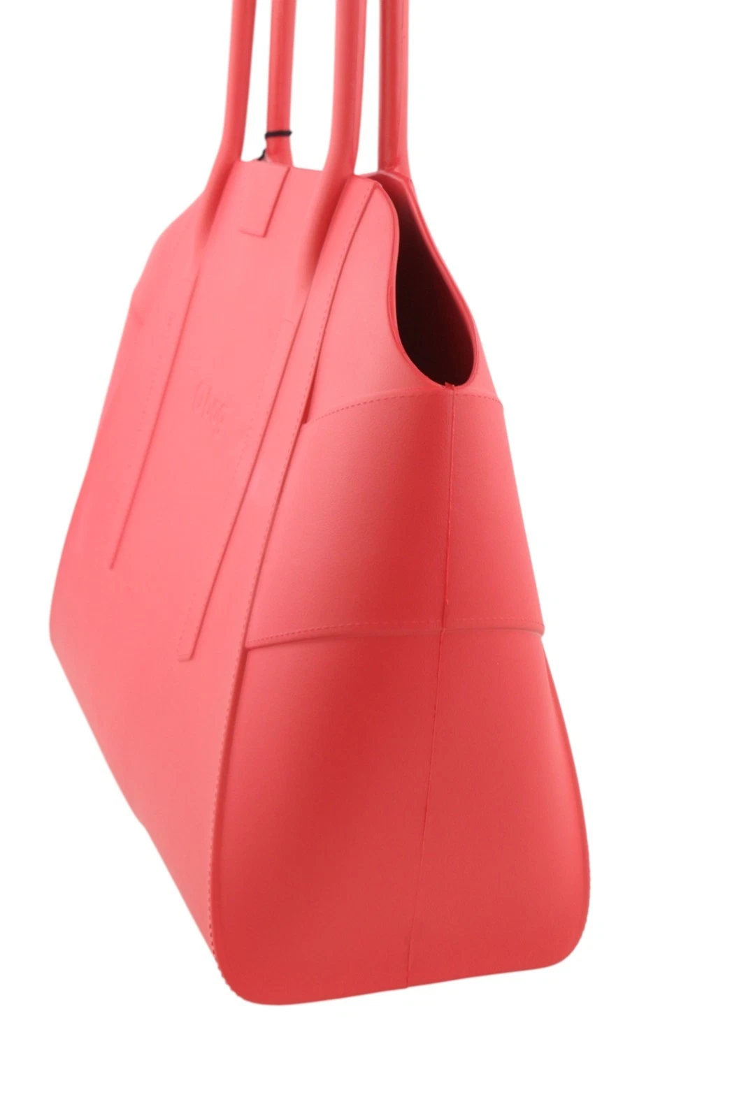 O Bag Unique Women Bag OS Red Textured Silicone Waterproof Double Handle Casual - O Bag