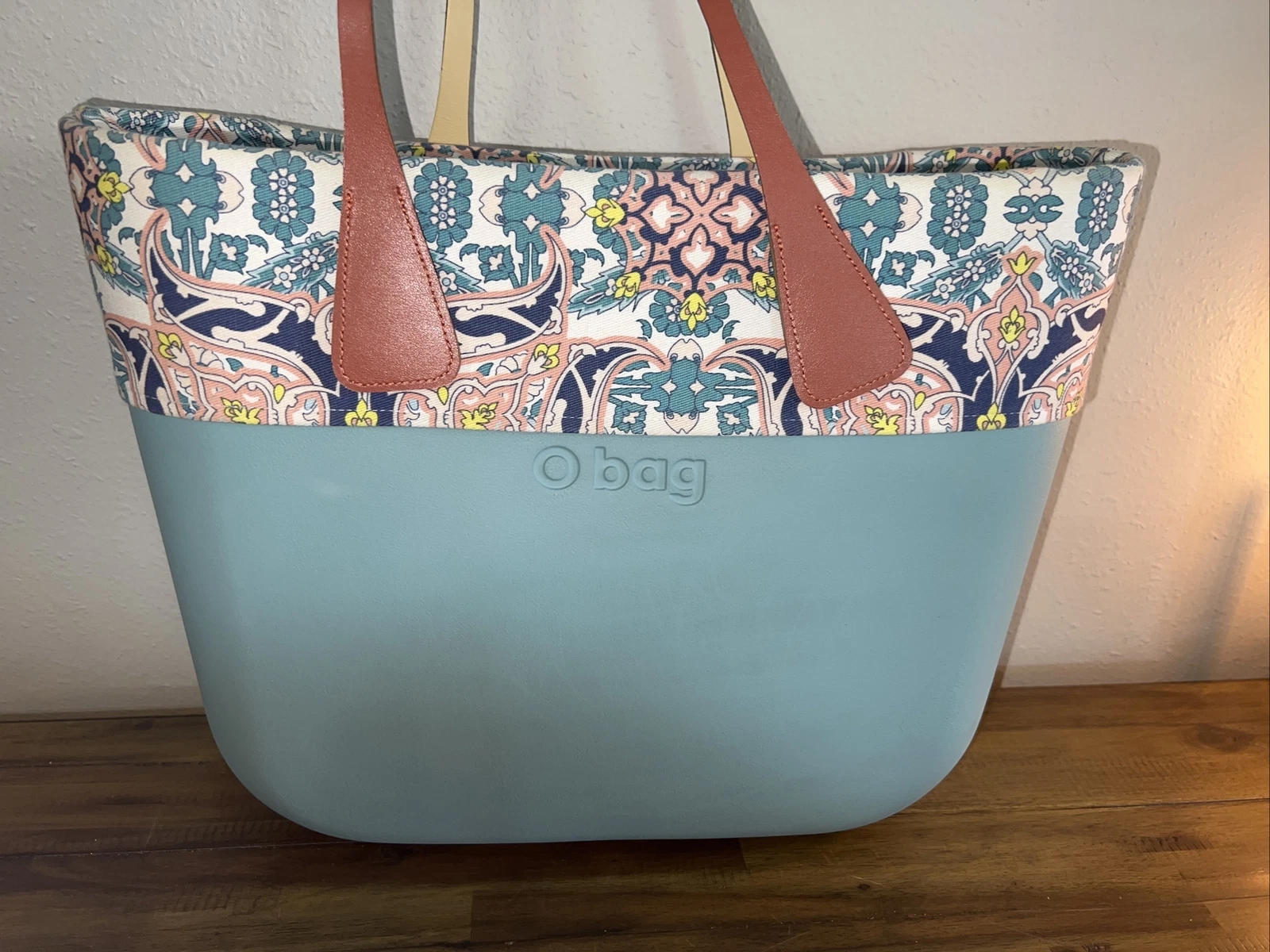 Obag O Bag Sage Teal Handbag Italy With Paisley Dust bag - O Bag